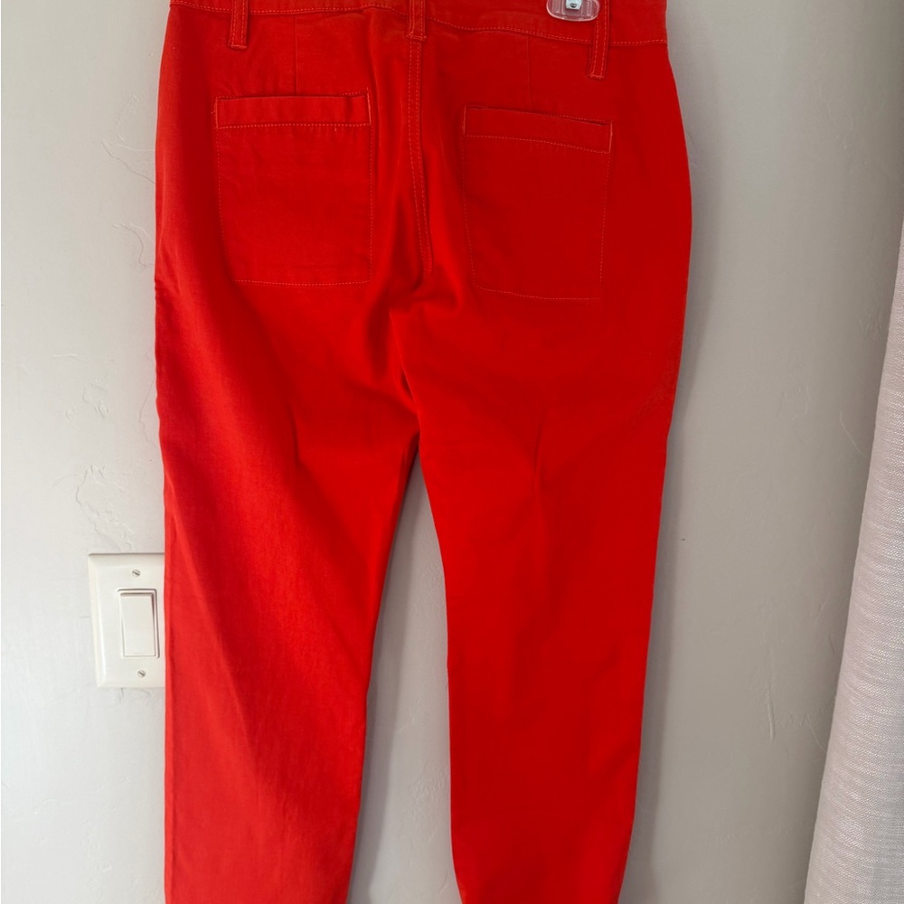 Bright Red High-Waist Pants